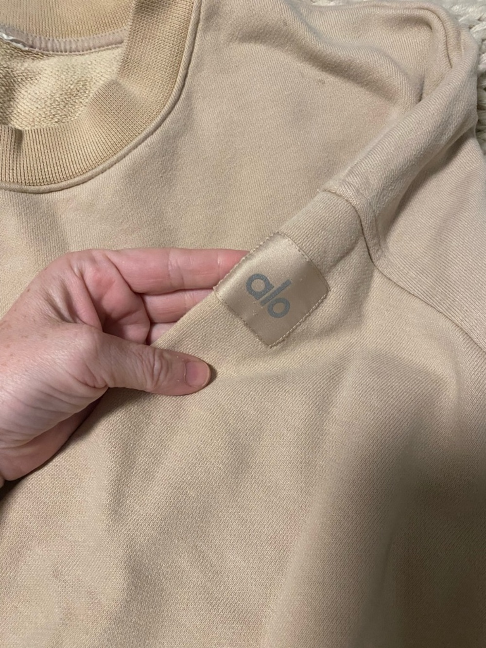 ALO Yoga Women's Crewneck Sweatshirt in Sand